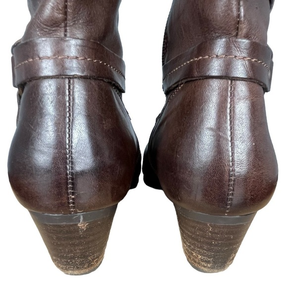 Söfft Brown Leather Tall Riding Boots Sz 9.5W – Side Buckle Detail Western Style - Picture 9 of 16